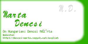 marta dencsi business card